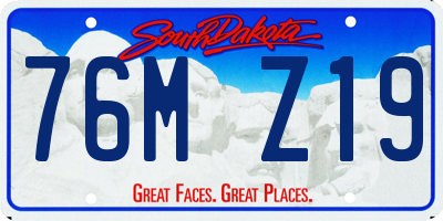 SD license plate 76MZ19