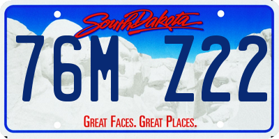 SD license plate 76MZ22