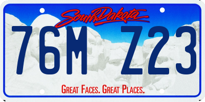 SD license plate 76MZ23