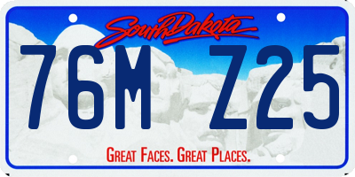 SD license plate 76MZ25