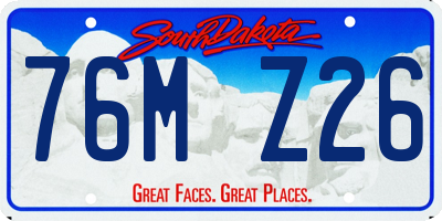 SD license plate 76MZ26