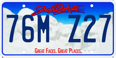 SD license plate 76MZ27