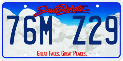 SD license plate 76MZ29