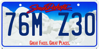 SD license plate 76MZ30