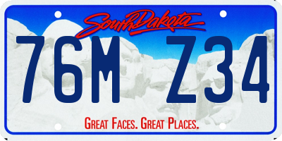 SD license plate 76MZ34