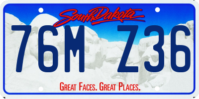 SD license plate 76MZ36