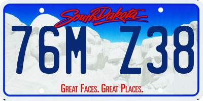 SD license plate 76MZ38