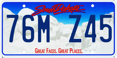 SD license plate 76MZ45