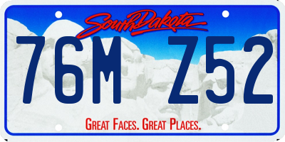 SD license plate 76MZ52