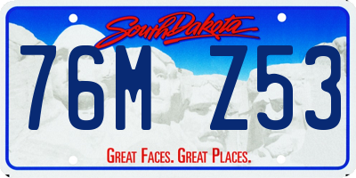 SD license plate 76MZ53