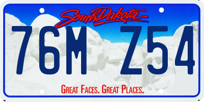 SD license plate 76MZ54