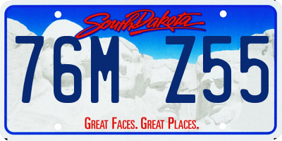 SD license plate 76MZ55