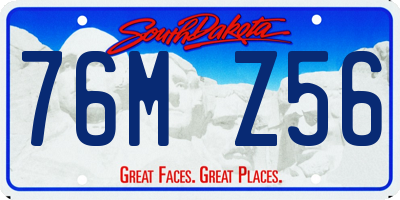 SD license plate 76MZ56