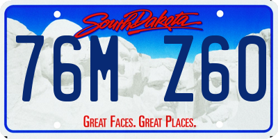 SD license plate 76MZ60