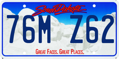 SD license plate 76MZ62