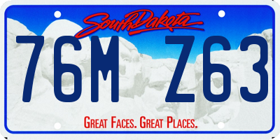 SD license plate 76MZ63