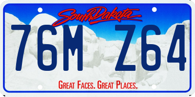 SD license plate 76MZ64