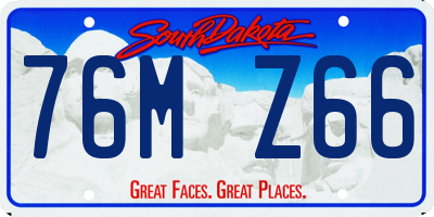 SD license plate 76MZ66