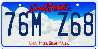 SD license plate 76MZ68