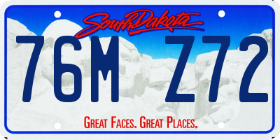 SD license plate 76MZ72