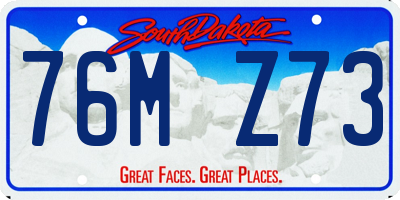 SD license plate 76MZ73