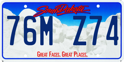 SD license plate 76MZ74