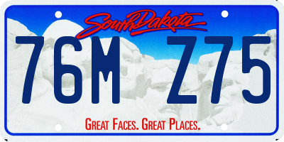 SD license plate 76MZ75