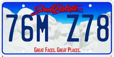 SD license plate 76MZ78