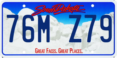 SD license plate 76MZ79