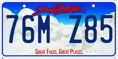 SD license plate 76MZ85