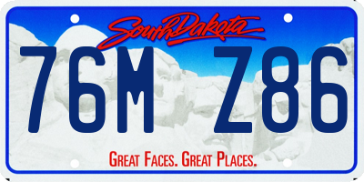 SD license plate 76MZ86
