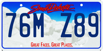 SD license plate 76MZ89