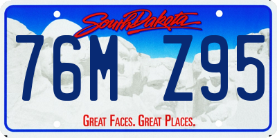 SD license plate 76MZ95