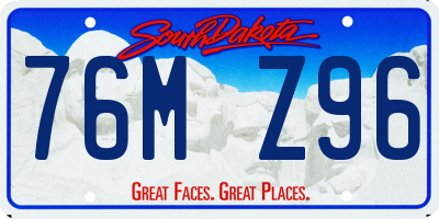 SD license plate 76MZ96