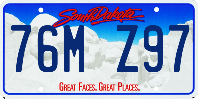 SD license plate 76MZ97