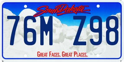 SD license plate 76MZ98