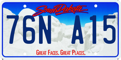 SD license plate 76NA15