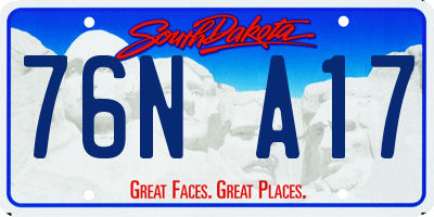 SD license plate 76NA17