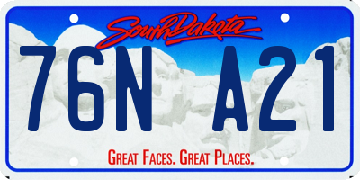 SD license plate 76NA21