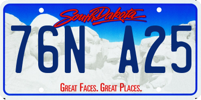 SD license plate 76NA25