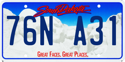 SD license plate 76NA31