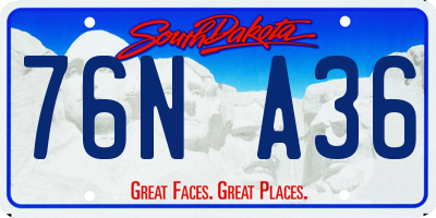 SD license plate 76NA36