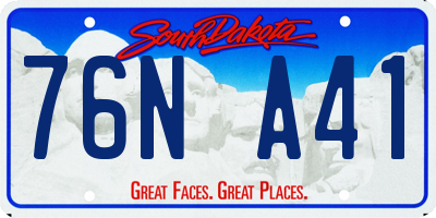 SD license plate 76NA41