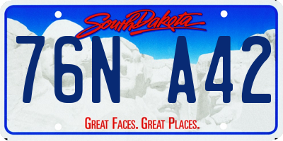 SD license plate 76NA42