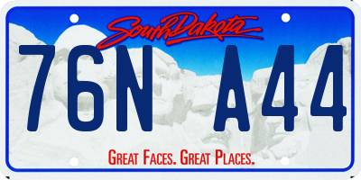 SD license plate 76NA44
