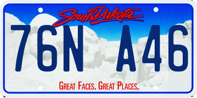 SD license plate 76NA46