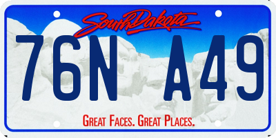 SD license plate 76NA49