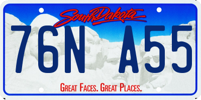 SD license plate 76NA55