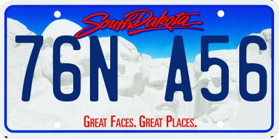 SD license plate 76NA56