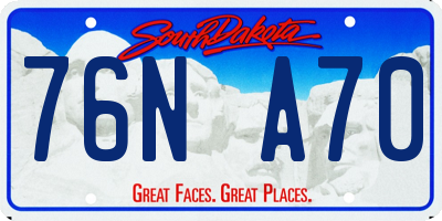 SD license plate 76NA70